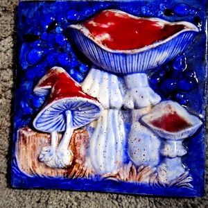 Mushroom art tile